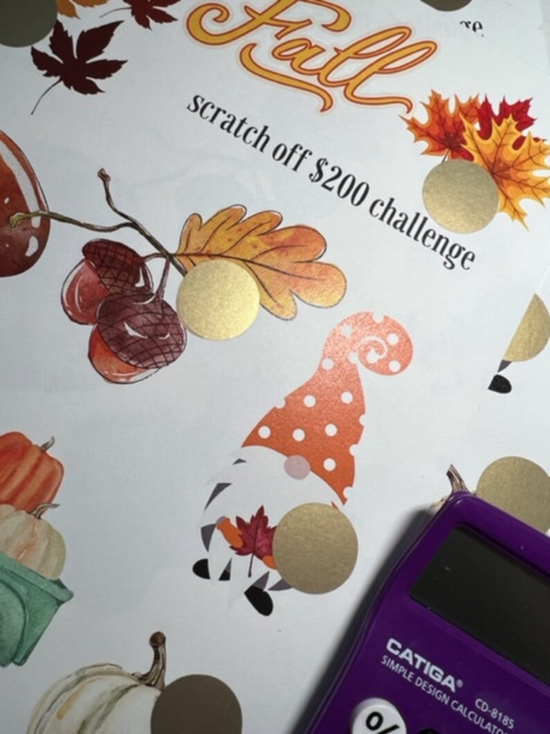 Fall Scratch Off Fall Savings Challenge, US Letter, Scratch off Savings Challenge ...