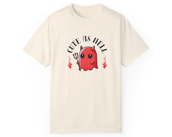 Cute as Hell Devil Ghost Unisex Garment-Dyed T-shirt