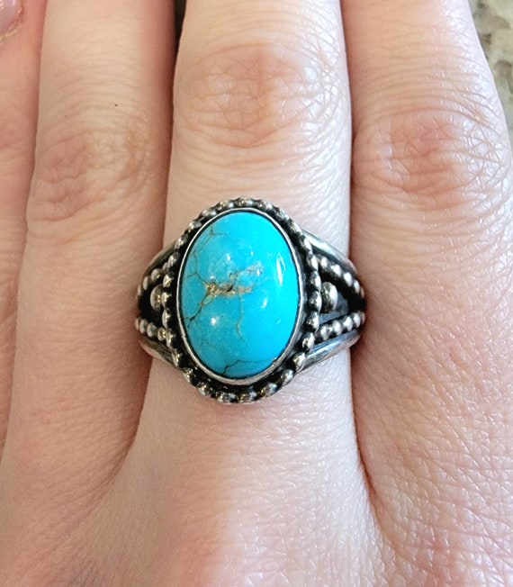 T. Yazzie Turquoise Ring Native American