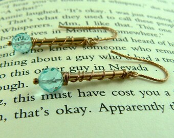 Rose Gold Filled/Swiss Blue Topaz Earrings