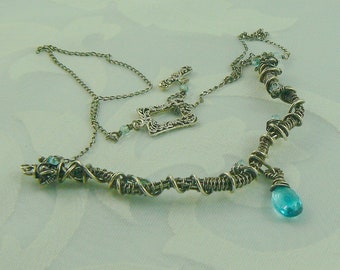 Blue Topaz Fine Silver necklace