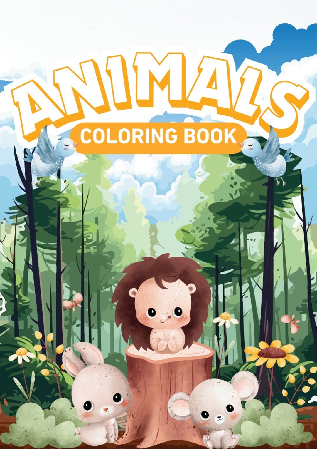 Printable Cute Animals Coloring Book, Instant Download - Etsy