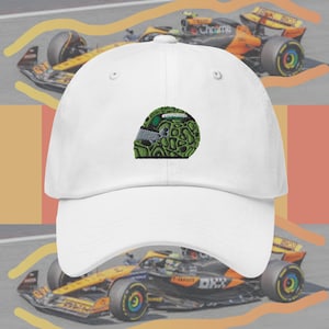 F1 Lando Norris Helmet Dad Hat, Formula 1 Hat, Formula One, Embroidered, Original Design