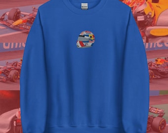 Sweat-shirt ras du cou casque F1 Max Verstappen, sweat-shirt unisexe brodé Formule 1