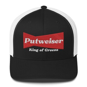 Putweiser King of Greens Hat - Funny Golf Parody Golf Hat, Black Dad Hat for Golfers, Cap for Him, Golf Gift for Him, Golf Lover Hat, Mesh