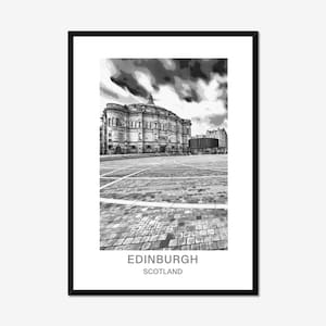 Edinburgh, Scotland | McEwen Hall | Black & White Framed Travel Print | Edinburgh Print | Edinburgh Wall Art Decor | Graduation Gift