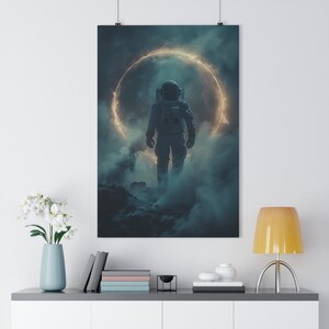Kosmischer Entdecker Astronaut - Giclée Kunstdruck, Wandkunst
