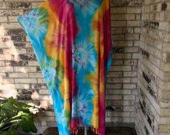 Extra Large Caftan, Rayon Tie Dye