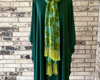 Plus Size Premium Jersey Caftan/Tunic and Hand Dyed Silk Scart