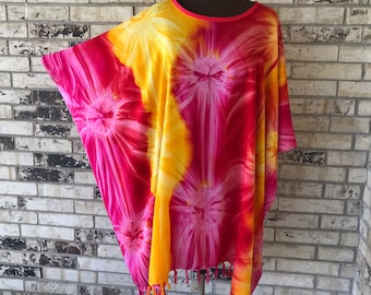 Tie Dye Plus Size Tunic Rayon