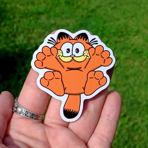 Garf Sticker | Orange Cat Sticker - Waterproof Garf Sticker -Lasanga Cat Sticker