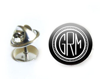 Monogram Tie Tack, Tie Pin, Lapel Pin, Personalized Tie Tack, Personalized Pin, Personalized Jewelry