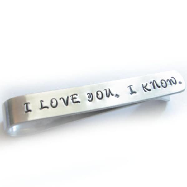 I love you I know Tie Clip, Personalized Tie Clip, Men Father Gift, star wars, Wedding Gift