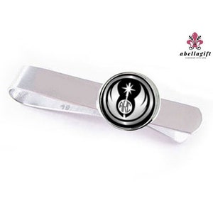 Monogram Jedi Tie Clip, Personalized Star Wars Tie Clasp, Father Groom gift