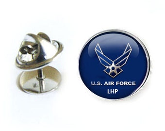 Air Force Personalized Initials Tie Tack, Tie Pin, Lapel Pin