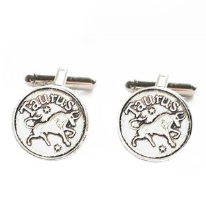 Taurus Manschettenknöpfe, Antiqued Silber Zodiac Horoskop Astrologie Manschettenknöpfe Schmuck Geschenk für Männer