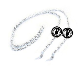 Jedi Eyeglass Chain Holder, Personalized Silver Eyeglass lanyard, reading glasses chain, Customize eyeglasses chain