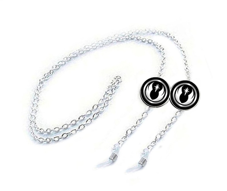 Jedi Eyeglass Chain Holder, Personalized Silver Eyeglass lanyard, reading glasses chain, Customize eyeglasses chain image 1