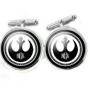 Rebel Monogram Cufflinks, Gift for Men, Wedding Cuff links, Groom Cufflinks, Star Wars