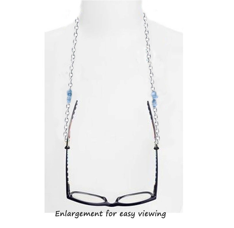 Jedi Eyeglass Chain Holder, Personalized Silver Eyeglass lanyard, reading glasses chain, Customize eyeglasses chain image 2