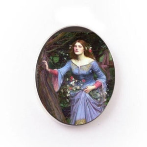 Ophelia Waterhouse Porcelain Cameo Cabochon, Findings Supply crafting 40x30mm