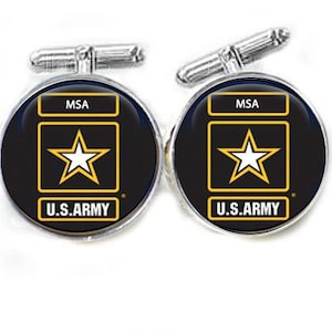 Army Cufflinks, personalized cufflinks, initials cufflinks, US Army cufflinks, gift for men father, army military cufflinks image 1