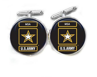 Army Cufflinks, personalized cufflinks, initials cufflinks, US Army cufflinks, gift for men father, army military cufflinks