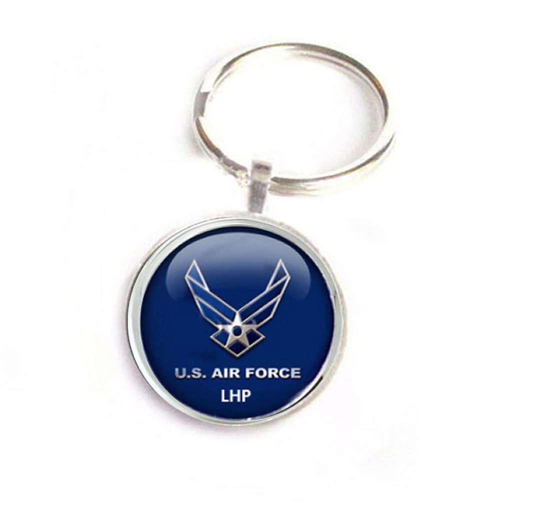 Air Force Keychain, Personalized Initials Key Ring, Military Keychain
