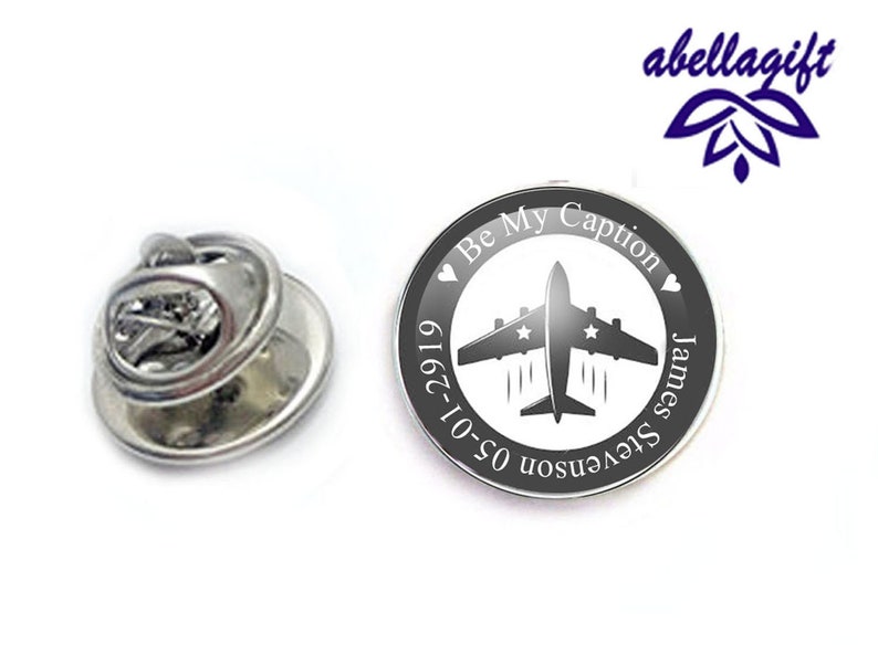Money Clip Captain Airplane Cufflinks Tie Tack personalized gift for men Custom Text Tie Clip Pilot accessories
