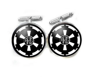 Galactic Monogram Cufflinks, Wedding Cuff links, Gift for Men, Groom cufflinks, Bestmen cufflinks