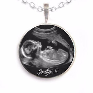 Baby Sonogram Necklace, Rhinestone Crystal Sonogram necklace, Ultrasound Necklace, Pregnancy Gift , New Baby Necklace, birth announcement