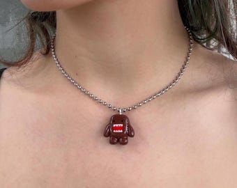 Collier Domo Kun : breloque kawaii fait main en pâte polymère assortie à votre meilleur ami