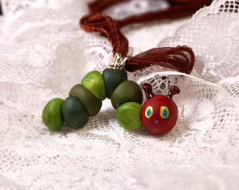 The very hungry caterpillar necklace inspiration / Habotai Silk Cute Grunge Gift Jewelry