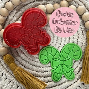 Fondant Embosser Stamp and Cookie Cutter Set Christmas Candy Cane With ...