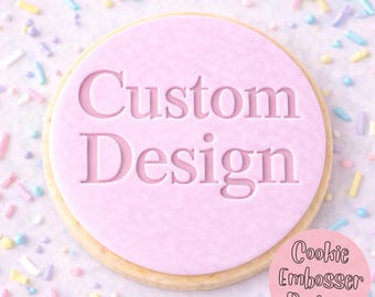 Custom Design Cookie Fondant Embosser Stamp and Cutter, Customised Personalised Any Occasion Celebration