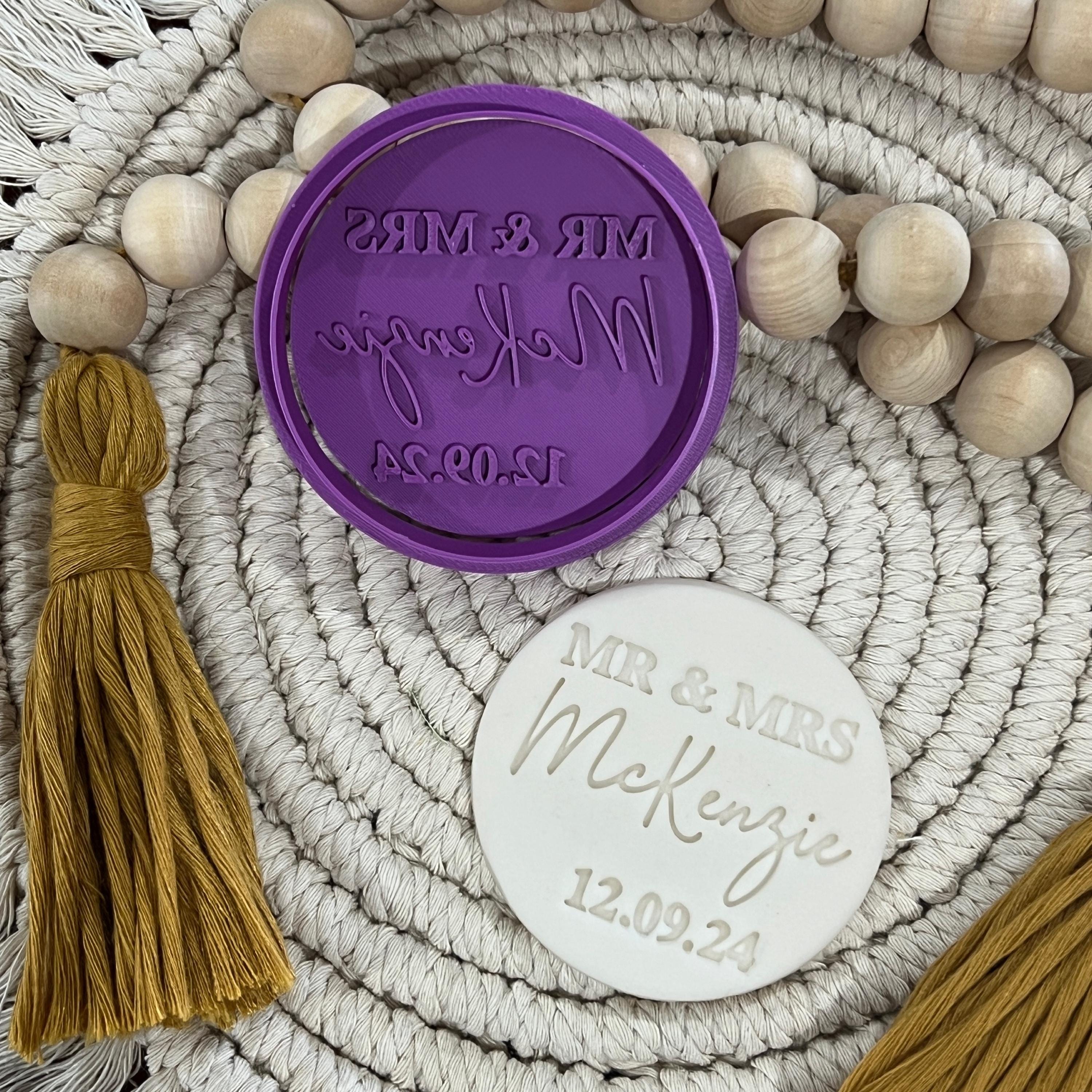 Cookie Fondant Embosser Stamp and Cutter, Customised Personalised Name ...