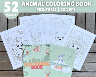 Cute Animal Coloring Pages for Kids and Adults | Animal Coloring Book | Animal Coloring Pages| Kids Coloring Book | Animal Coloring Sheets
