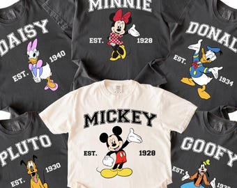Retro Mickey and Friends Shirt, Comfort Colors® Matching Disney Shirt, Family Disneyland Shirts, Magic Kingdom Shirt, Disneyworld Vacation