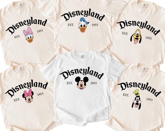Disneyland Est 1955 Shirt, Retro Mickey and Friends Shirt, Disneyland Family Tees, Disney Vacation T-shirts, Matching Trip Shirts