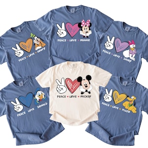 Disney Peace Love Shirt, Happiest Place Family Shirt, Disney Friends Matching Shirt, Mouse and Friends Shirt, Disney Crew Tees