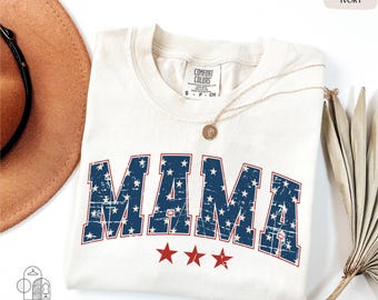 Comfort Colors® American Mama Shirt, 4th of July Shirt, Independence Day Shirt, Fourth of July Mama Shirt, USA Shirt, Gift for Mom