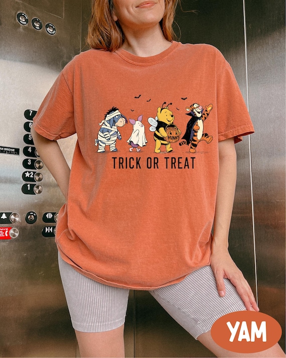 Comfort Colors® Trick or Treat Shirt, Winnie The Pooh Halloween Shirt, Pooh and Friends Halloween Shirt, Disney Spooky Season Shirt