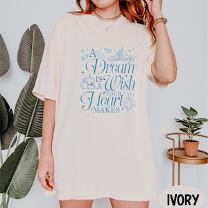 A Dream is a Wish Your Heart Makes Shirt, Princess Cinderella Shirt, Disneyland Family Trip Shirt, Comfort Colors® Disney Princess Shirt