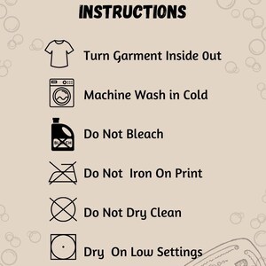 a poster with instructions for washing and care instructions