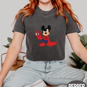 Mickey Mouse Spiderman Shirt, Funny Mickey Shirt, Disney Kids Shirt, Retro Mickey Spiderman Costume Tee, Comfort Colors® Custom Disney Shirt
