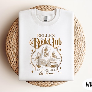 Belle&#39;s Book Club Sweatshirt, Tale as Old as Time Sweatshirt, Princess Belle&#39;s Book Club Sweater, Disney Beauty and The Beast Sweatshirt