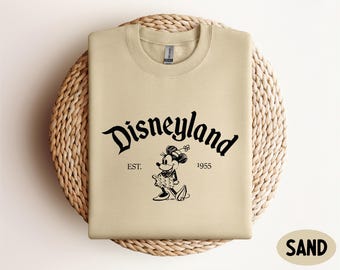 Disneyland Est. 1955 Sweatshirt, Minnie Mouse Sketch Sweatshirt, Disneyland Minnie Mouse Sweatshirt, Retro Minnie Mouse Disneyland Sweater