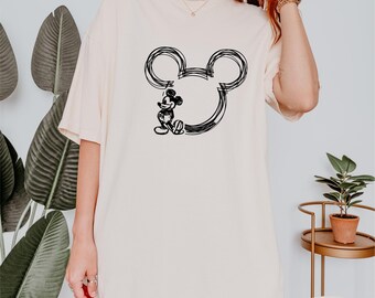 Disney Mickey and Minnie Sketch Shirt, Mickey Mouse Tee, Minnie Mouse Tee, Comfort Colors® Disneyland Couple Shirt, Disney Gift Shirt