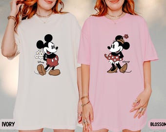 Comfort Colors® Mickey and Minnie Mouse Couple Shirts, Retro Disney Mickey and Minnie Shirts, Disneyland Trip Matching Shirts, Disney Shirt