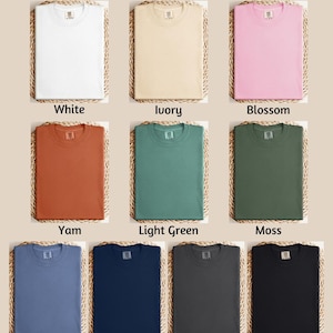 a color chart for a t - shirt with different colors